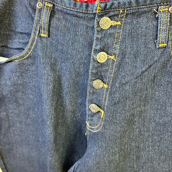 Dark Blue Flare Jeans - Picture 4 of 6